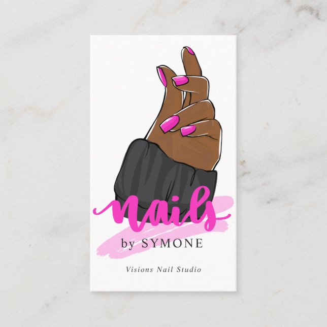 Carte De Visite Technicien | Artiste à ongles | Nails Salon Studio (Devant)