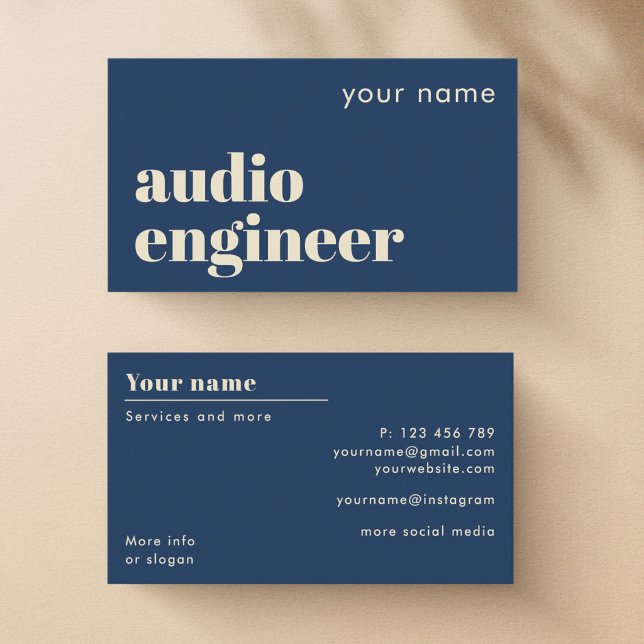 Carte de visite technicien audio Ingénieur du son (Créateur téléchargé)