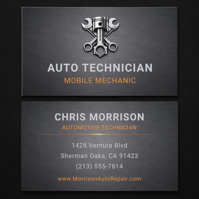 Carte De Visite Technicien Automobile Mécanicien Métallique (Créateur téléchargé)