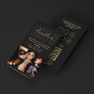 Carte De Visite Technicien de Cils Artiste de Sourcils Black Beaut