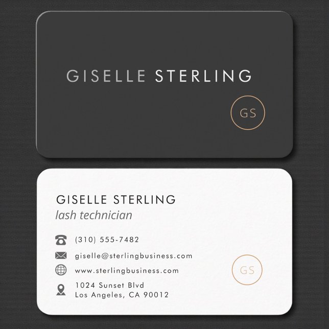 Carte De Visite Technicien de Cils Noir Professionnel (Créateur téléchargé)