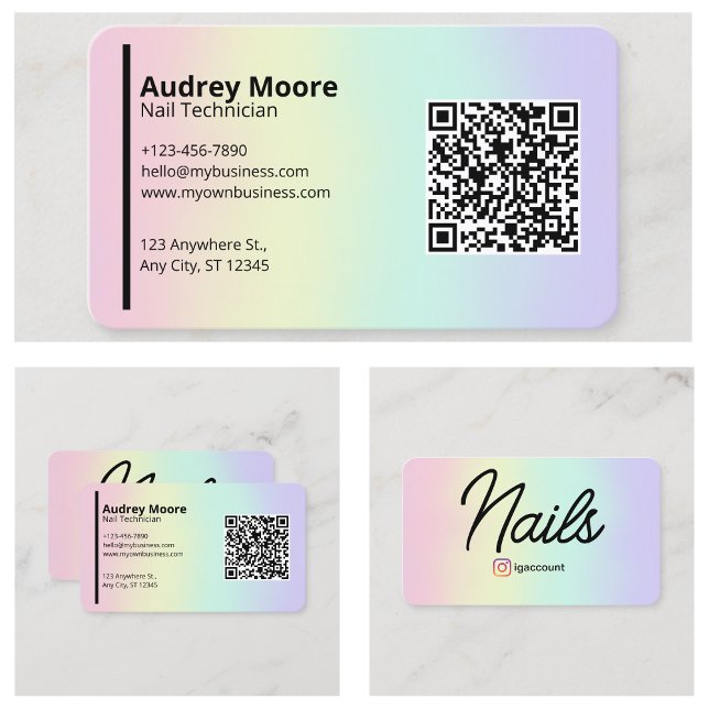 Carte De Visite Technicien de clou professionnel (Professional Nail Technician Business Card
)