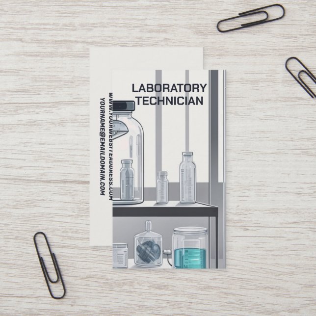 Carte De Visite Technicien de laboratoire (Devant/Arrière en situation)