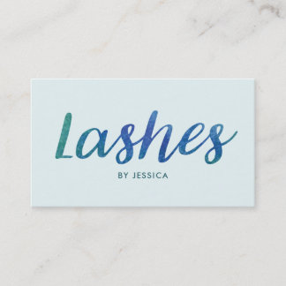 Carte De Visite Technicien de lash aquarelle bleu vert