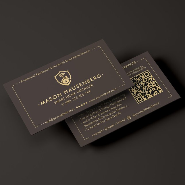 Carte De Visite Technicien de maison intelligente moderne Espresso (Modern Smart Home Technician Espresso Business Card
)