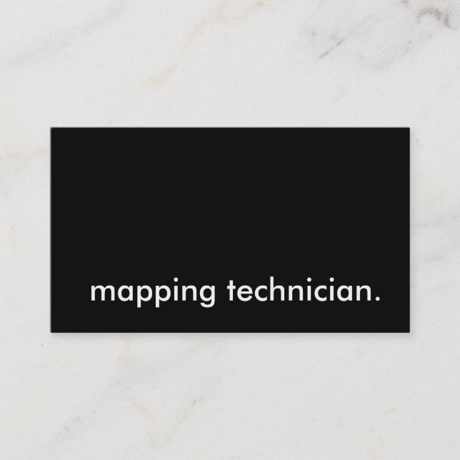 Carte De Visite technicien de mappage. (Devant)