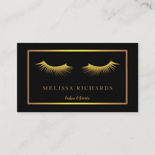 Carte De Visite Technicien de Maquillage de Cils Professionnel (Devant)
