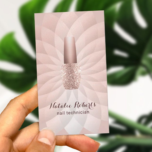 Carte De Visite Technicien de ongles Manicuriste Rose Gold Beauty  (Créateur téléchargé)