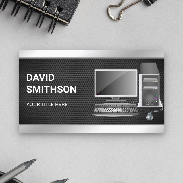 Carte De Visite Technicien de réparation d'ordinateur de bureau à  (Créateur téléchargé)