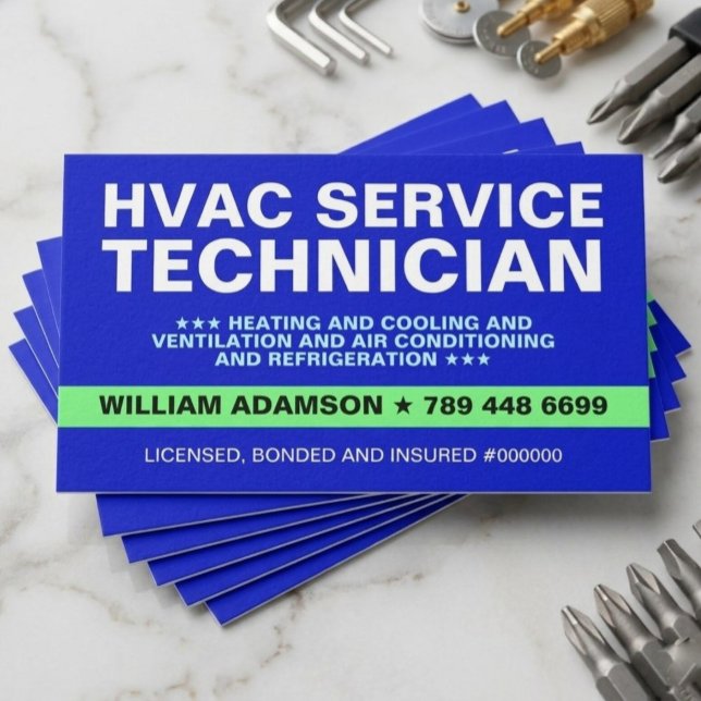 Carte De Visite Technicien de service CVC (Heating, air conditioning, and refrigeration mechanics and installers (HVAC technicians) )