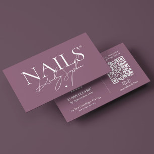 Carte De Visite Technicien en Ongles Minimal Nails Studio Rose Pou