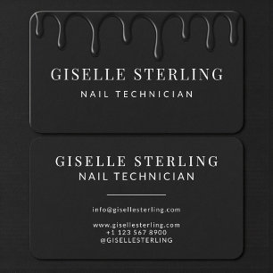 Carte De Visite Technicien en Ongles Noir
