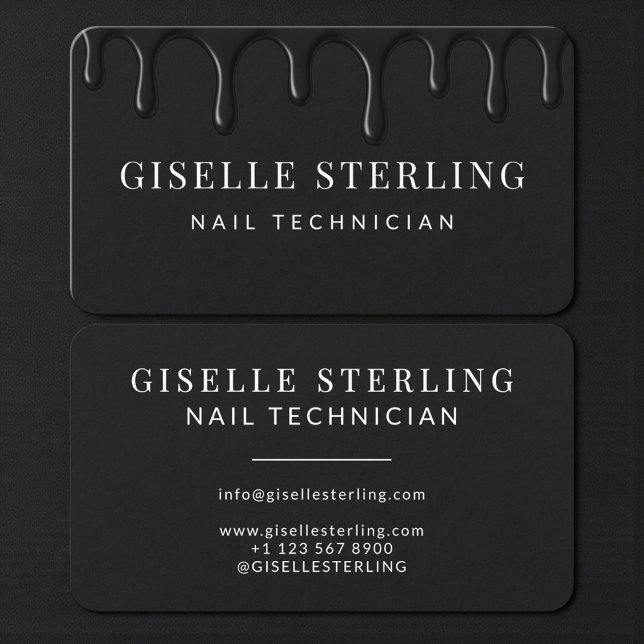 Carte De Visite Technicien en Ongles Noir (Créateur téléchargé)
