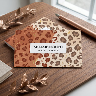 Carte De Visite Technicien en Ongles QR CODE Peau d'Animal Tache d