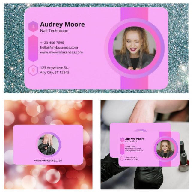 Carte De Visite Technicien en pose de faux ongles (Nail Technician Business Card
)