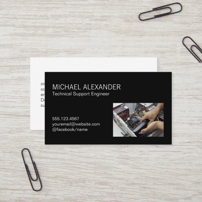 Carte De Visite Technicien informatique Remplacement du matériel (Devant/Arrière en situation)