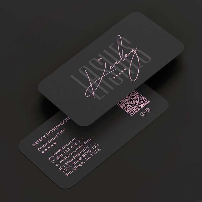 Carte De Visite Technicien maquillage maquillage Styliste (Aesthetic Pink Lashes Technician Makeup Stylist Business Card
)