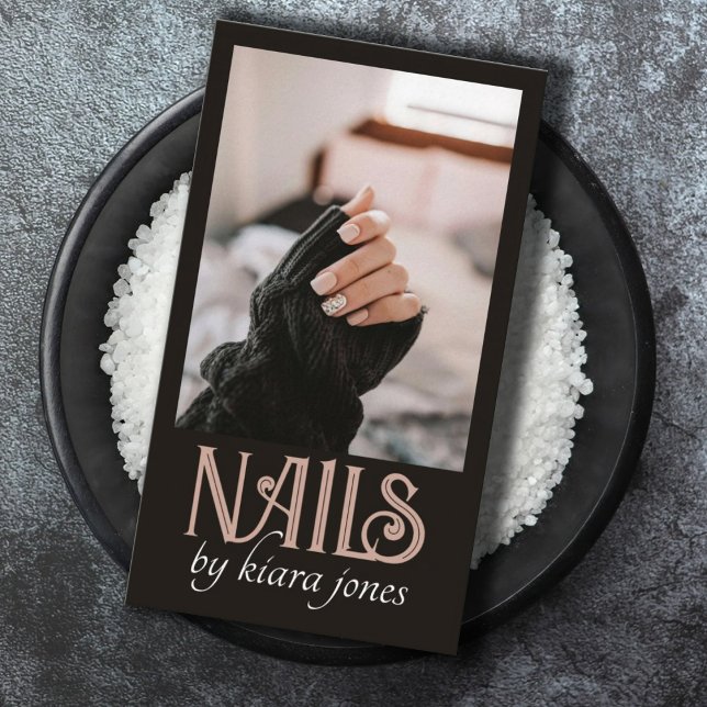 Carte De Visite Technicien moderne de ongle Nail Salon Photo (Créateur téléchargé)