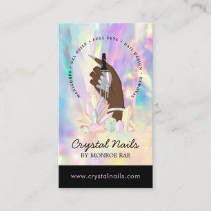 Carte De Visite Technicien Nail Salon Artiste Crystal Holographiqu