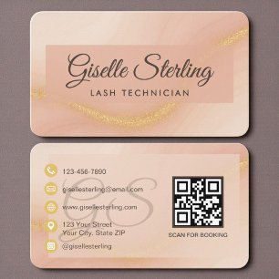 Carte de visite Technicienne de Cils Beige Neutre 
