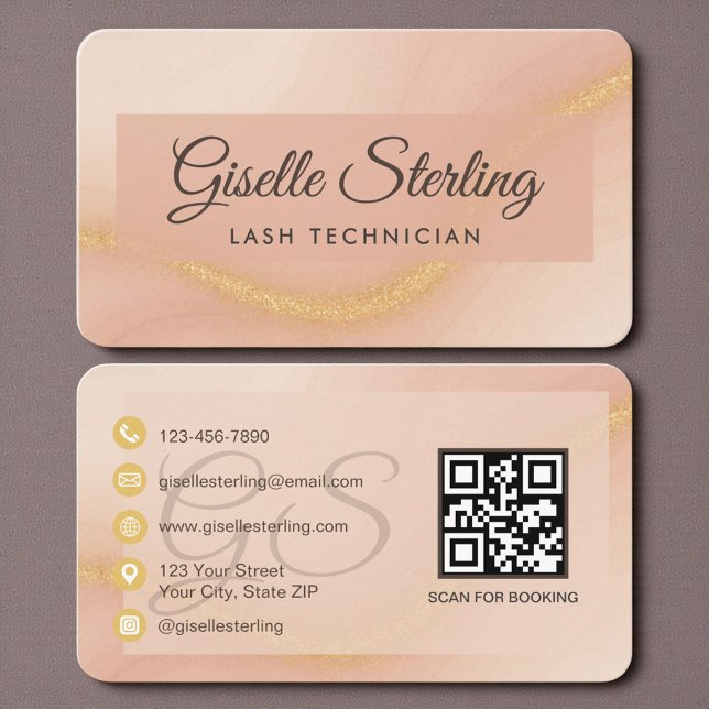 Carte de visite Technicienne de Cils Beige Neutre  (Créateur téléchargé)