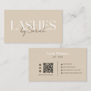 Carte De Visite Technicienne en extensions de cils minimaliste Bei