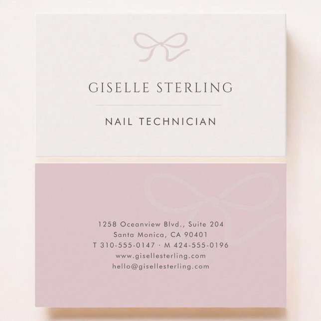 Carte De Visite Technicienne en Ongles Arc Rose (Créateur téléchargé)