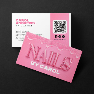Carte De Visite Technicienne en Ongles Artiste Ongulaire Paillette