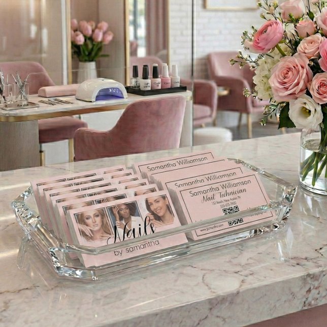 Carte de visite Technicienne Ongles Code QR 3 Phot (Créateur téléchargé)