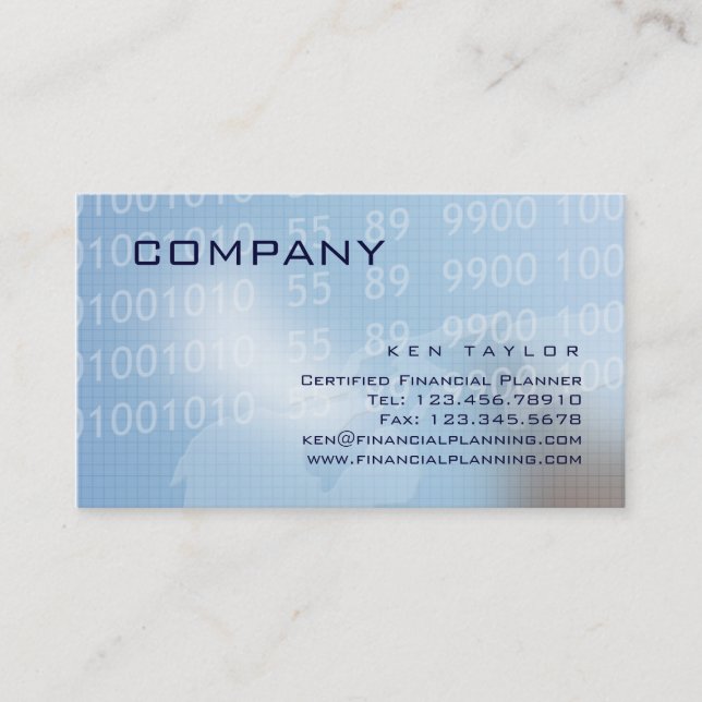 Carte de visite technique financier/ordinateur (Devant)