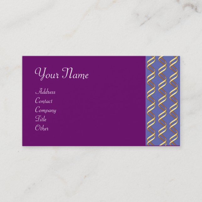 Carte De Visite TECHNO INFINITE Gold Faille En bleu violet (Devant)