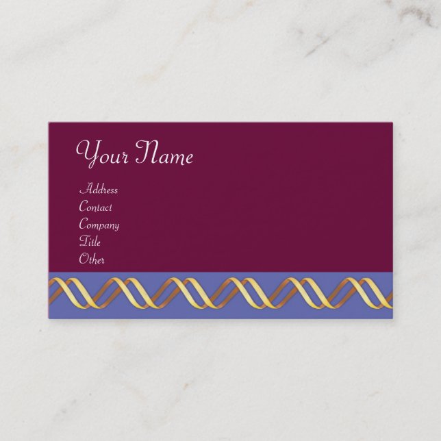 Carte De Visite TECHNO INFINITE Gold Faille En bleu violet (Devant)