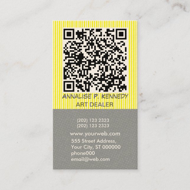 Carte De Visite Technologie audacieuse de code de la rayure QR (Devant)