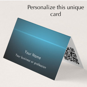 Carte De Visite Technologie de code QR de texte personnalisé moder