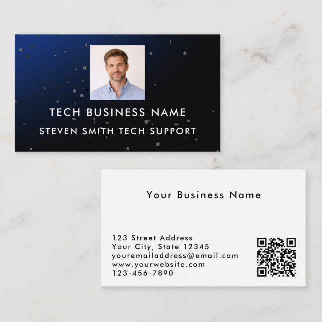 Carte De Visite Technologie professionnelle moderne de code QR et  (Devant / Derrière)