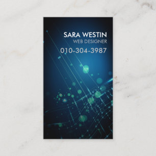 Carte De Visite Technologie Web Designer Blue Circuits