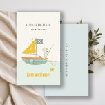 Carte De Visite Teddy Bear Sailboat Monogramme Joueur Enfant Appel<br><div class="desc">Pour toute autre personnalisation ou tout autre élément correspondant,  n'hésitez pas à me contacter à l'adresse yellowfebstudio@gmail.com</div>