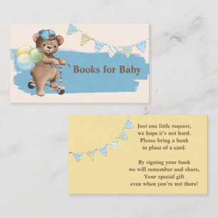 Carte De Visite Teddy Bear sur Scooter Baby showers Livres pour bé