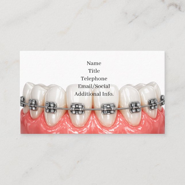 Carte De Visite Teeth Braces Orthodontics Dentist Business Card (Devant)