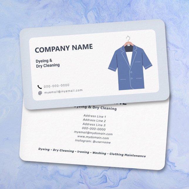 Carte De Visite Teinture & Nettoyage à sec (Dyeing & Dry Cleaning Business Card)