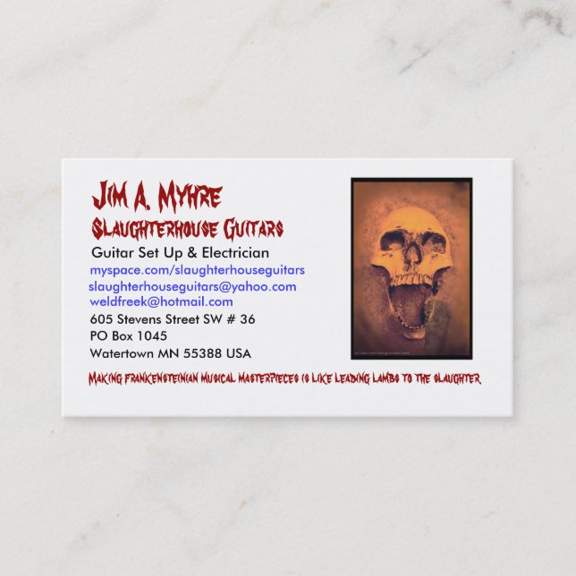 Carte De Visite Télécarte de Jim'Z (Devant)