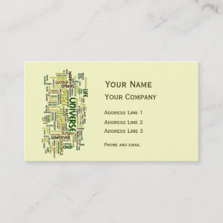 Carte De Visite Télécarte de poème de motivation de desiderata