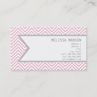 Carte De Visite Télécarte rose décorée d'un monogramme de Chevron