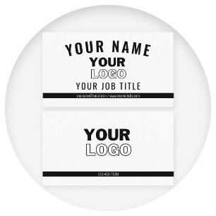 Carte De Visite Téléchargez votre logo   Blanc & Noir (modifiable)