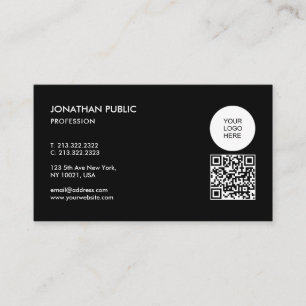 Carte De Visite Téléchargez Votre Logo Code QR Personnalisé Noir E