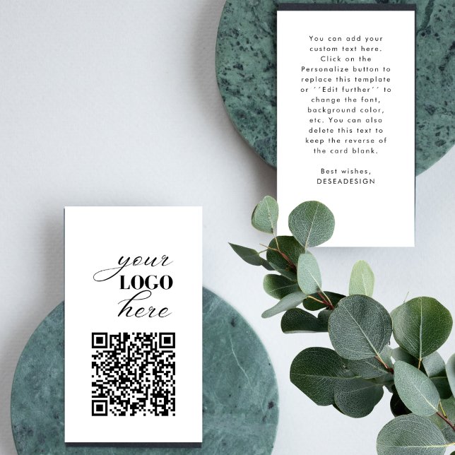 Carte De Visite Téléchargez votre propre code QR texte personnalis (Créateur téléchargé)