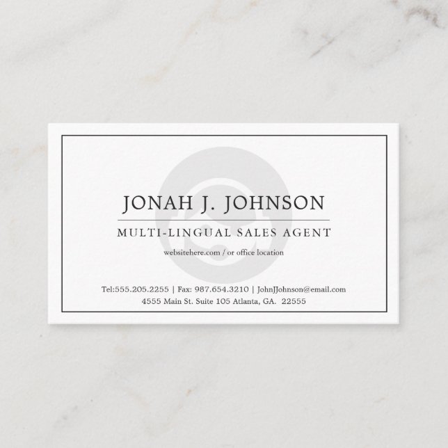 Carte De Visite Télémarketing Agent + Support Technique | Style Mi (Devant)