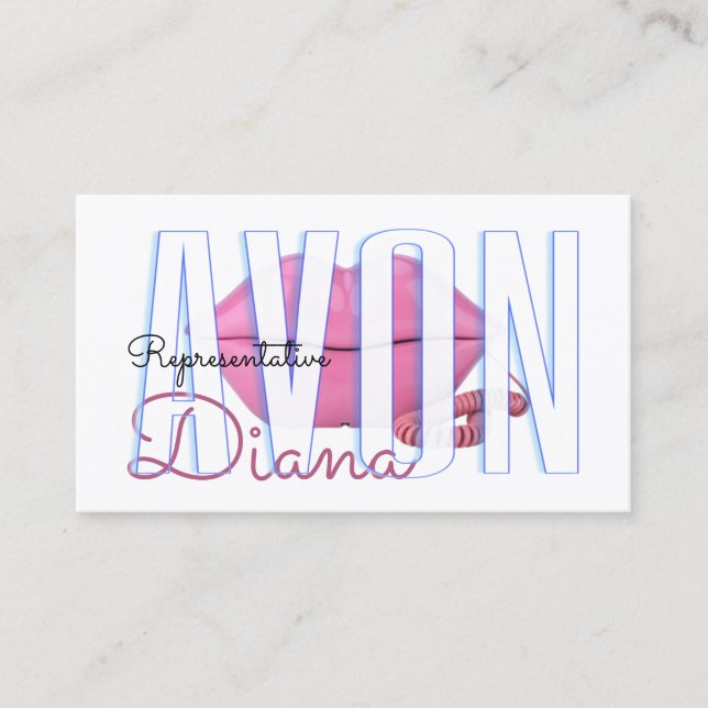 Carte De Visite Téléphone à lèvres roses mignonnes Avon (Devant)