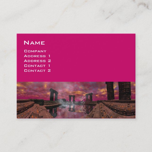 Carte De Visite TEMPLE DE L'EAU, Fuchsia Violet (Devant)