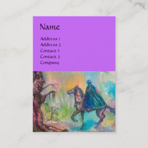 Carte De Visite TEMPTATION SOMBRE CHEVALIER MONOGRAMME Bleu clair